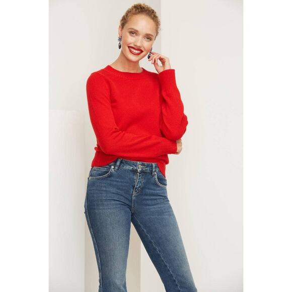 Roller Rabbit Skyla Sweater Festive Red Wool Cashmere Size Small - Picture 1 of 7